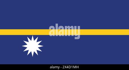 Nationalflagge von Nauru, Nauru-Zeichen, Nauru-Flagge Stock Vektor
