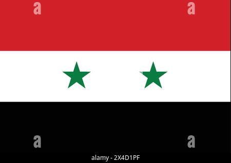 Nationalflagge von Syrien, syrisches Zeichen, syrische Flagge Stock Vektor