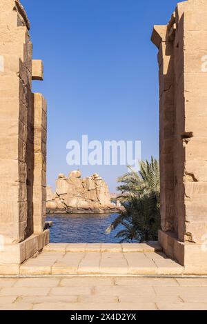 Agilkia Island, Assuan, Ägypten. Philae-Tempel, UNESCO-Weltkulturerbe. Stockfoto