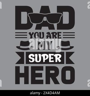 Typografie-T-Shirt-Design zum Vatertag Stock Vektor