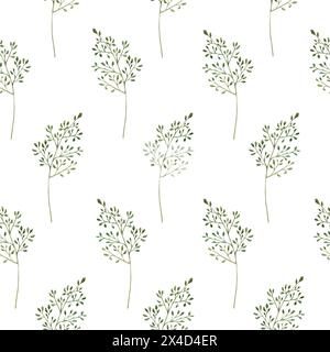 Wildblumen, nahtlos, Muster, Aquarell, handgemalt, Illustration, Muttertag, Textil, Stoff, Druck Stockfoto