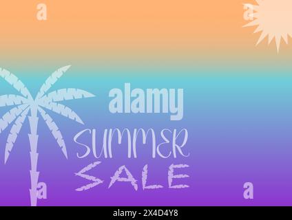 Illustrativer Hintergrund für einen Sommerverkauf, mit warmen Farben. Stockfoto