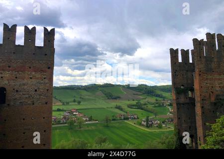 CASTELL ARQUATO, Piacenza, Italia, Veduta, Aussicht Stockfoto