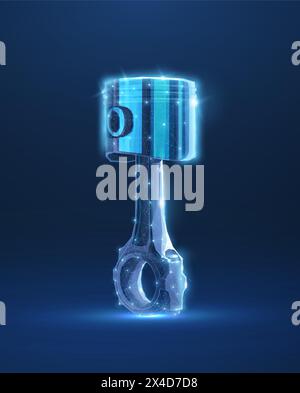 Ein Kolben mit Ölspritzer. Abstrakte 3D-Illustration. Motoröl, Automotor. Stock Vektor