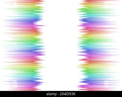 Pastellfarben-Regenbogenstreifen-Verlauf mit Quadraten Mosaikmuster, weißem Hintergrund, Vektorgrafik-Tapete oder Faltblatt Stock Vektor