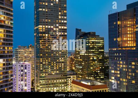 Büro- und Wohngebäude in Brickell, Downtown, Miami, Florida, USA Stockfoto