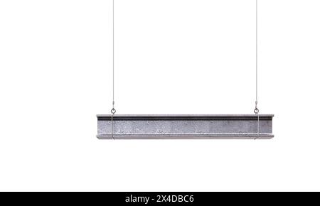 Isolierter Metallstrahl auf weißem Hintergrund 3D-Rendering Stockfoto