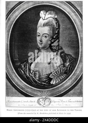 Marie Antoinette (1753–1793) zur Zeit ihres Thronantritts von der Französischen Revolution aus dem Zeitalter Ludwigs 14 bis zur Ankunft Napoleons von Wheeler, Harold Felix Baker, veröffentlicht 1913 Stockfoto