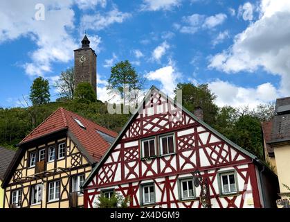 Altes Rathaus Bad berneck im Fichtelgebirge, Bayern Stockfoto