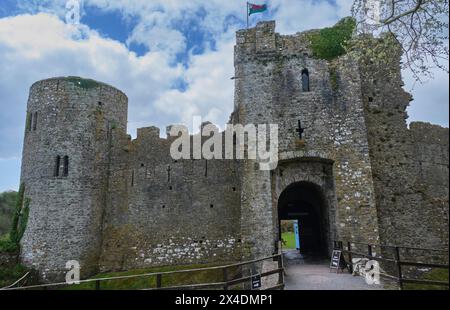 Manorbier Castle, Manorbier, Pembrokeshire, Wales Stockfoto