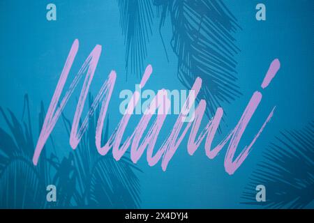 Miami, Etats Unis. Mai 2024. Das Miami-Logo ist während des Formel 1 Crypto.com Miami Grand Prix 2024, 6. Runde der Formel 1-Weltmeisterschaft 2024 vom 3. Bis 5. Mai 2024 auf dem Miami International Autodrome in Miami, USA zu sehen – Foto Eric Alonso/DPPI Credit: DPPI Media/Alamy Live News Stockfoto