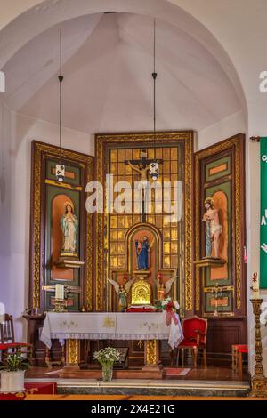 Spanien, Galicien. Kleine Kapelle zwischen Ventras de Naron und Palas de Rei Stockfoto