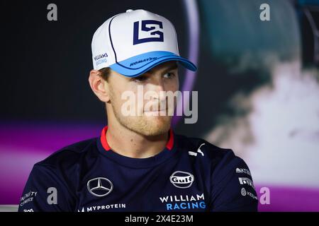 Miami, Etats Unis. Mai 2024. SARGEANT Logan (usa), Williams Racing FW46, Porträt während des Formel 1 Crypto.com Miami Grand Prix 2024, 6. Runde der Formel-1-Weltmeisterschaft 2024 vom 3. Bis 5. Mai 2024 auf dem Miami International Autodrome in Miami, USA - Foto Eric Alonso/DPPI Credit: DPPI Media/Alamy Live News Stockfoto