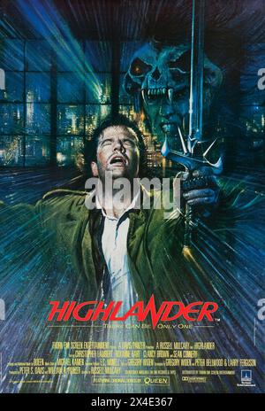 Highlander-Poster Christopher Lambert Stockfoto