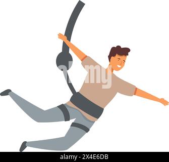 Extreme man Fall Icon Cartoon Vektor. Fliegender Jumper mit Kabel. Abenteuer-Action Stock Vektor