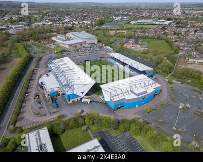 Aus der Vogelperspektive des Kassam Stadium, Heimstadion des Oxford United Football Clubs, Großbritannien. Stockfoto