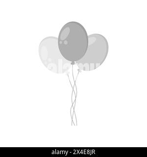 Feiertagslogo mit Ballons-Vektor. Kinderballons Vektor. Stilvolle aufblasbare Heliumballons. Vektorabbildung. Stock Vektor