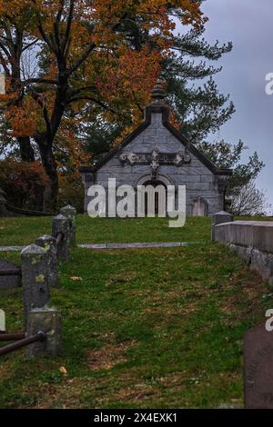 USA, Sleepy Hollow. Sleepy Hollow Cemetery. (PR) Stockfoto