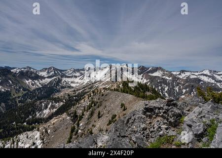 USA, Utah. Landschaft mit Mineralien und Cardiff Fork, Big Cottonwood Canyon, Wasatch Mountains Stockfoto