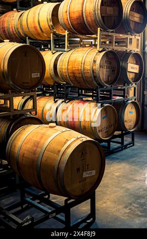 USA, Washington State, Yakima Valley. Fasskeller im Wit Cellars. (Nur Für Redaktionelle Zwecke) Stockfoto