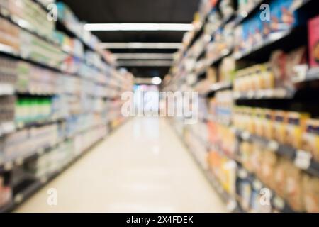 Abstrakter Unschärfe-Hintergrund im Supermarkt Stockfoto