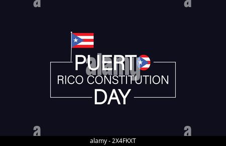 Text Illustration Entwerfen Sie Eine kreative Hommage an den Tag der Verfassung von Puerto Rico Stock Vektor