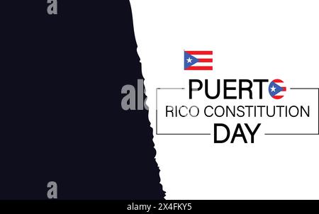 Text Illustration Entwerfen Sie Eine kreative Hommage an den Tag der Verfassung von Puerto Rico Stock Vektor