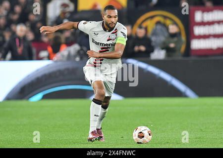 Rom, Italien. Mai 2024. Jonathan Tah von Bayer Leverkusen war im ersten Legspiel der UEFA Europa League zwischen AS Roma und Bayer Leverkusen im Olympiastadion zu sehen. Endergebnis; Roma 0;2 Bayer Leverkusen. (Foto: Mattia Vian/SOPA Images/SIPA USA) Credit: SIPA USA/Alamy Live News Stockfoto