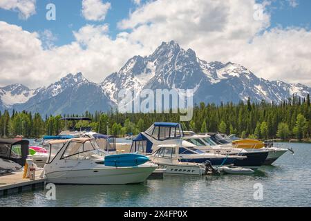 Colter Bay Marina & Boat Launch im Grand Tetons National Park im US-Bundesstaat Wyoming, USA Stockfoto