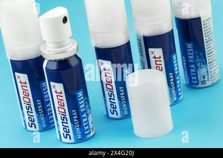 Mundspray Sensident Extra Fresh Stockfoto