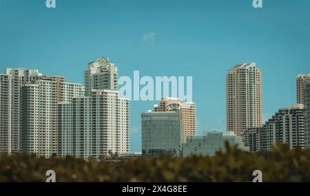 Skyline-Panorama der Stadt Brickell miami Stockfoto