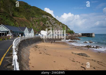 Der Strand von Grève de Lecq, auf der Insel Jersey, Kanalinseln Stockfoto
