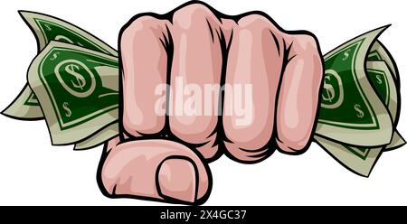 Money Cash Fist Hand Comic Pop Art Cartoon Stock Vektor