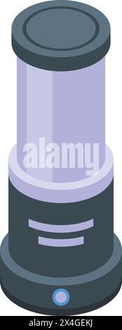 Isometrischer Vektor des Fruchtmischer-Symbols. Fruchthäcksler. Küchenmixer Stock Vektor