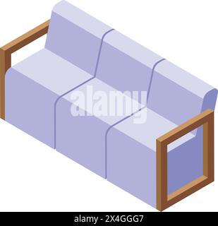 Weicher Isometrischer Vektor für das Sofa im Freien. Moderne Möbel. Außenelement Stock Vektor