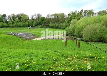 In Großbritannien - Coppull Lane Wigan Flood Linviation Scheme, Wigan, Greater Manchester Stockfoto