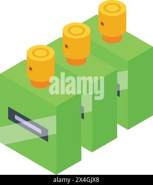 Isometrischer Vektor des Großhandelsgeschäfts. Parfümiert Flaschen. Logistikgüter Stock Vektor