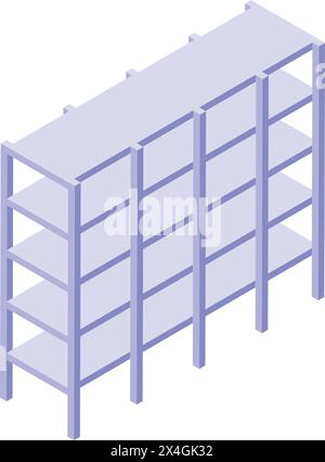 Isometrischer Vektor des Metallgestell-Symbols. Lagerständer. Logistikgüter Stock Vektor