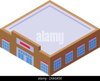 Isometrischer Vektor des Großhandelsgeschäfts. Warenmarkt. Werkstattbestand Stock Vektor