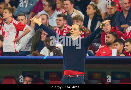 Trainer Thomas Tuchel (FCB), Teammanager, Headcoach, Trainer, im Halbfinalspiel FC BAYERN MÜNCHEN - REAL MADRID Fußball UEFA Champions League in der Saison 2023/2024 in München, 30. April 2024. Halbfinale, FCB, München © Peter Schatz / Alamy Live News Stockfoto