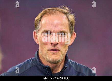 Trainer Thomas Tuchel (FCB), Teammanager, Headcoach, Trainer, im Halbfinalspiel FC BAYERN MÜNCHEN - REAL MADRID 2-2 Fußball UEFA Champions League in der Saison 2023/2024 in München, 30. April 2024. Halbfinale, FCB, München Fotograf: ddp-Bilder / Sternbilder Stockfoto