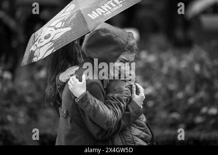 Die Eltern der Kinder, die vor genau einem Jahr bei einer Schießerei in OS Vladislav Ribnikar in Belgrad starben, kamen heute Morgen vor der Schule an. Dort legten sie Blumen und zündeten Kerzen an, um an die ermordeten Kinder und die Schulwache zu erinnern. Um 8:41 Uhr hörten vor der Schule Sirenen. Gleichzeitig stoppten die Medien in Serbien das Programm und legten eine Schweigeminute zu Ehren der Toten ein. Die Eltern gingen dann in den Tasmajdanski Park, wo die Kinder aufwuchsen und spielten. Dort wurde eine Videowände installiert, die Fotos von den Opfern in Belgrad, Sebi, zeigten Stockfoto