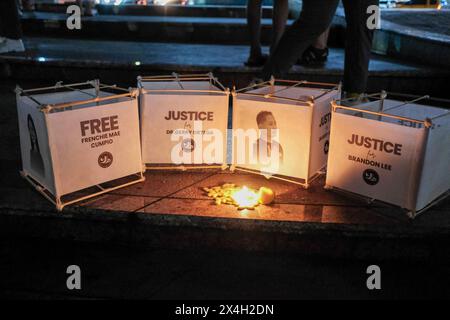 Am 3. Mai 2024, dem World Press Freedom Day, versammeln sich Mediengruppen und Organisationen im Boy Scout Circle in Quezon City, Philippinen, um das Klima der Straflosigkeit und die unerbittlichen Angriffe auf Presse und Redefreiheit anzuprangern. Ein Bericht, der dieses Jahr von Reporters Without Borders RSF World Press Freedom Index veröffentlicht wurde, belegte die Philippinen auf Platz 134 von 180 Ländern. Copyright: XDeoxMontesclarosx Stockfoto