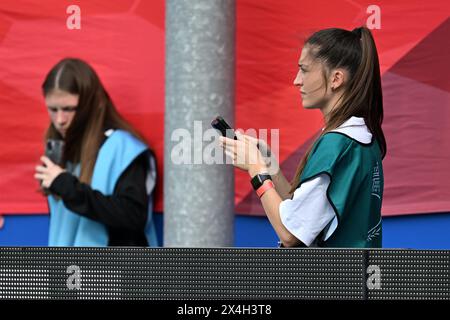 Leuven, Belgien. Mai 2024. Josefien Hendrickx wurde während eines Frauenfußballspiels zwischen Oud Heverlee Leuven und Club Brugge YLA im belgischen Cup-Finale am Freitag, 1. Mai 2024 in Leuven, BELGIEN, gezeigt. Quelle: Sportpix/Alamy Live News Stockfoto