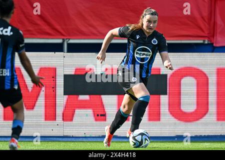 Davinia Vanmechelen (25) vom Club YLA, dargestellt während eines Frauenfußballspiels zwischen Oud Heverlee Leuven und Club Brugge YLA im belgischen Cup-Finale am Freitag, 1. Mai 2024 in Leuven , BELGIEN . FOTO SPORTPIX | David Catry Stockfoto