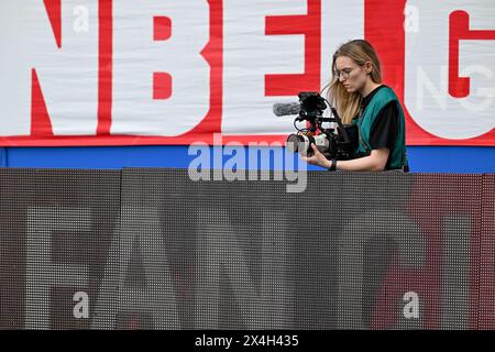 Leuven, Belgien. Mai 2024. Yona Lebaigue wurde während eines Frauenfußballspiels zwischen Oud Heverlee Leuven und Club Brugge YLA im belgischen Cup-Finale am Freitag, 1. Mai 2024 in Leuven, BELGIEN, gezeigt. Quelle: Sportpix/Alamy Live News Stockfoto