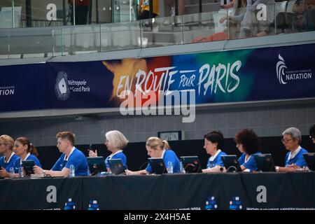 Saint Denis, Frankreich. Mai 2024. © PHOTOPQR/LE PARISIEN/Olivier Arandel ; Saint-Denis ; 03/05/2024 ; Saint-Denis, France Centre aquatique Olympique Paris 2024 World aquatique World Cup 2024 Natation Artistique Natation Synchronisée *** Local Caption *** LP/ Olivier Arandel Credit: MAXPPP/Alamy Live News Stockfoto