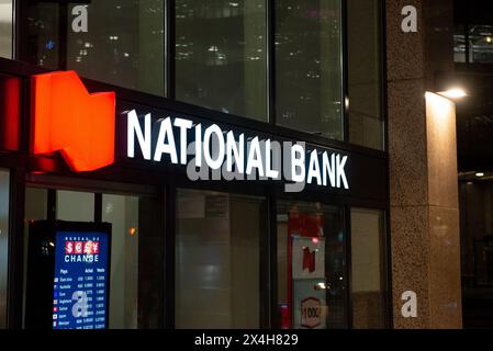 Toronto, ON, Kanada - 30. August 2023: Blick auf das Logo der National Bank Canada Stockfoto