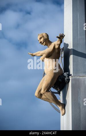 Magische Säule des Peter Lenk, Meersburg, Deutschland Stockfoto