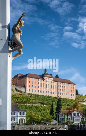 Magische Säule des Peter Lenk, Meersburg, Deutschland Stockfoto